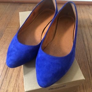 Madewell Royal Blue Suede Sidewalk Skimmers (6.5)